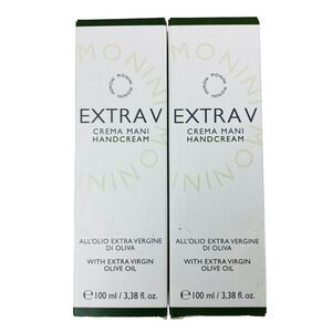 2 Pack Monini Extra V Hand Cream Lotion w/ Extra Virgin Olive Oil 3.38 oz